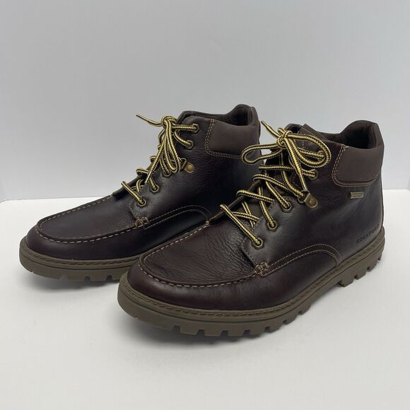 Rockport Brown Leather HydroShield Waterproof Boots Size 12 Rockport Trutech Hydro Shield Brown Leather Waterproof Work  main image 3